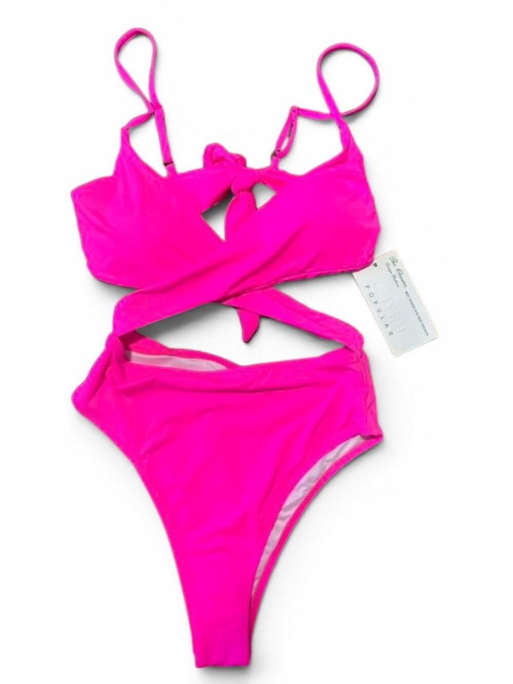 Hot Pink Twist Cutout One-Piece Swimsuit - Women